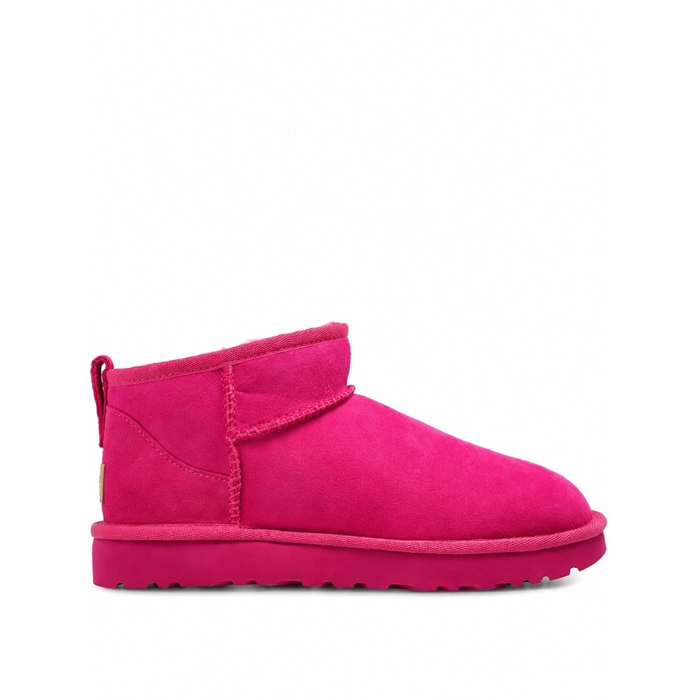 UGG Classic Ultra Mini Rock Hot Pink Suede Ankle Boots Womens 6